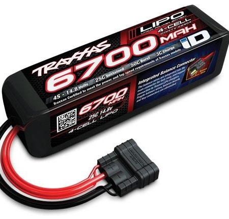 Celda de energía LiPo 6700 mAh 14,8 V 4S 25C, ID, TRX2890X