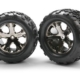 Neumáticos y ruedas, ensamblados, pegados (2.8) (All-Star negro cromado, TRX3668A