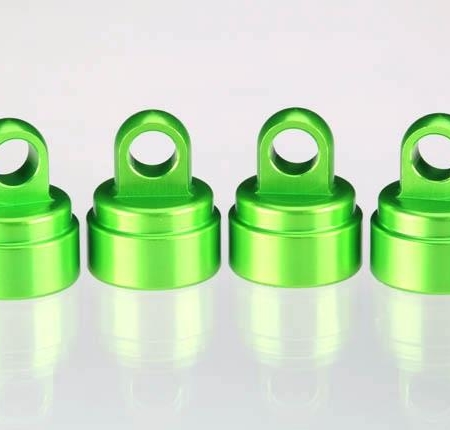Tapas de amortiguador, aluminio (anodizado verde) (4) (se adapta a todos los Ultra Sh, TRX3767G