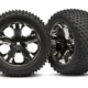 Neumáticos y ruedas, ensamblados, pegados (2.8) (All-Star negro cromado, TRX3770A