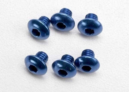 Tornillos, máquina de cabeza de botón de 4 x 4 mm, aluminio (azul) (destornillador hexagonal, TRX3940