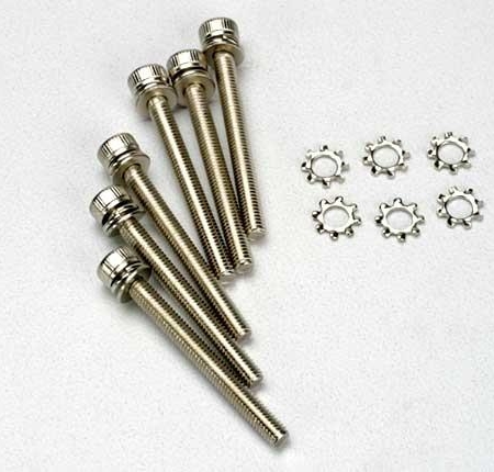 Tornillos, máquina de cabeza hueca de 3 x 28 mm (impulsión hexagonal) (6)/ 3 x 6 mm ELW (, TRX3963