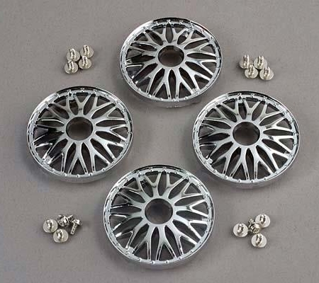 Tapacubos tipo BBS (cromados) (4)/tornillos de fijación (12), TRX4277