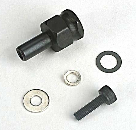 Tuerca adaptadora, embrague/tornillo de cabeza de 3 x 10 mm/arandela/arandela dividida (TRX4844