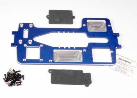 Chasis, aluminio mecanizado 7075-T6 (4 mm) (azul)/duro, TRX4922X