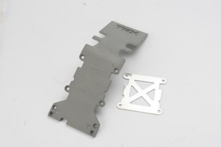 Placa protectora trasera de plástico (gris)/placa de acero inoxidable, TRX4938A