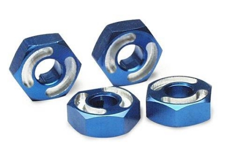 Cubos de rueda, hexagonales, aluminio 6061-T6 (azul) (4)/ pasadores de eje (2,5, TRX4954X