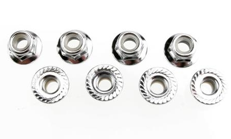 Tuercas de bloqueo de nailon con brida de 5 mm (acero, dentadas) (8), TRX5147X