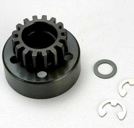 Campana de embrague (15 dientes)/Arandela de fibra de 5 x 8 x 0,5 mm (2)/E-CLI de 5 mm, TRX5215