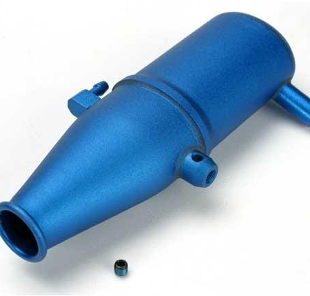 Tubo de escape afinado, aluminio anodizado azul (cámara doble con prensa, TRX5342)