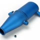 Tubo de escape afinado, aluminio anodizado azul (cámara doble con prensa, TRX5342)