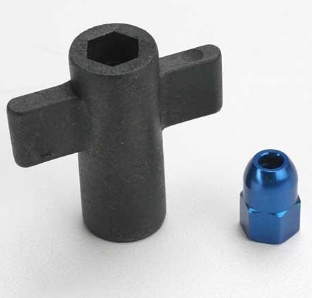 Tuerca de crimpado de antena, aluminio (anodizado azul)/tuerca de antena también, TRX5526