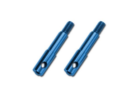 Ejes de rueda, delanteros, aluminio 7075-T6, anodizado azul (izquierda, TRX5537X