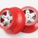 Ruedas, cromo satinado SCT, estilo beadlock rojo, perfil doble (, TRX5872A
