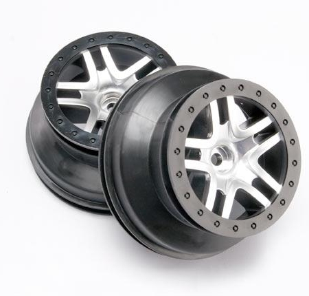 Ruedas, SCT Split-Spoke, cromo satinado, estilo beadlock, dobles, TRX5876