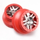 Ruedas, SCT Split-Spoke, cromadas, estilo beadlock rojo, doble pr, TRX5876A