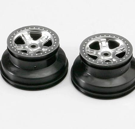 Ruedas, cromo satinado SCT, estilo beadlock, perfil doble (2.2, TRX5972