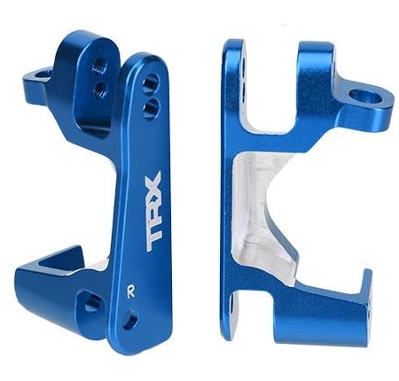 Bloques de ruedas (cubos en C), aluminio, izquierdo y derecho (anodizado azul, TRX6832X