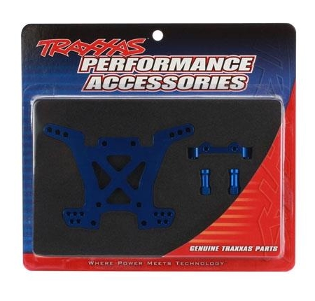 Torre de amortiguación trasera de aluminio (anodizado azul), TRX6838X