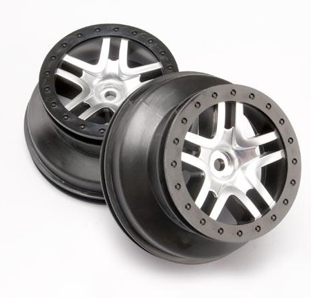Ruedas, SCT Split-Spoke, cromo satinado, estilo beadlock, dobles, TRX6872