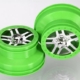 Ruedas, SCT Split-Spoke, cromadas, estilo beadlock verde, dobles, TRX6872X