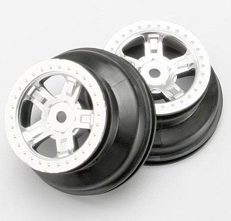 Ruedas, SCT cromo satinado, estilo beadlock, perfil doble (1.8, TRX7072