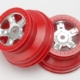 Ruedas, cromo satinado SCT, estilo beadlock rojo, perfil doble (, TRX7072A