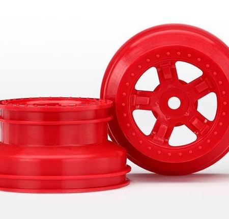 Ruedas, SCT RED, estilo beadlock, perfil doble (1.8' interior, 1, TRX7673R