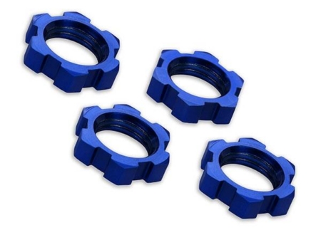 Tuercas de rueda estriadas de 17 mm (anodizadas en azul) (4), TRX7758