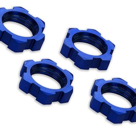 Tuercas de rueda estriadas de 17 mm (anodizadas en azul) (4), TRX7758