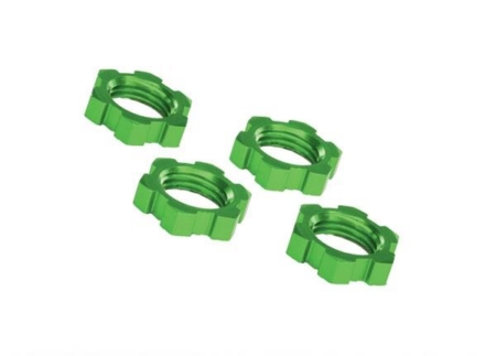 Tuercas de rueda, estriadas, 17 mm, dentadas (anodizadas en verde) (4), TRX7758G
