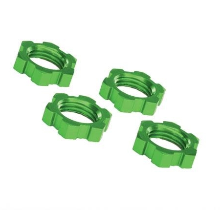 Tuercas de rueda, estriadas, 17 mm, dentadas (anodizadas en verde) (4), TRX7758G