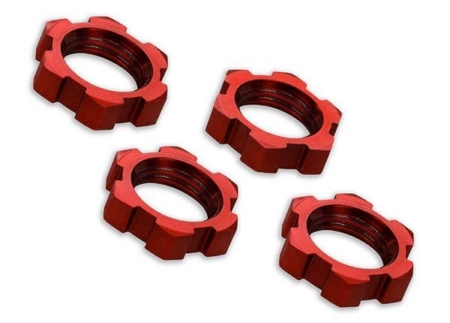 Tuercas de rueda, estriadas, 17 mm, dentadas (anodizadas en rojo) (4), TRX7758R