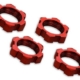 Tuercas de rueda, estriadas, 17 mm, dentadas (anodizadas en rojo) (4), TRX7758R