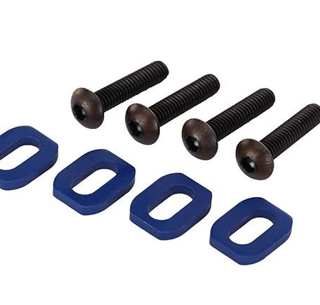 Arandelas, soporte del motor, aluminio (anodizado azul) (4)/ 4 x 18 mm BCS (4)