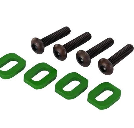 Arandelas, soporte del motor, aluminio (anodizado verde) (4)/ 4 x 18 mm, TRX7759G