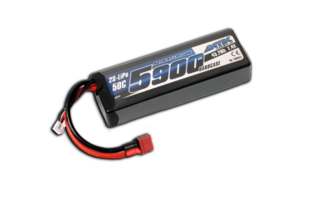 ANTIX de LRP 5900 - Carcasa rígida para coche LiPo de 7,4 V y 50 C - Conector en T