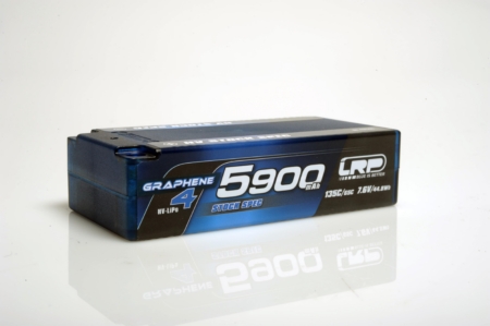 Batería rígida Shorty GRAPHENE-4 de 5900 mAh con especificaciones estándar de 5 HV - LiPo de 7,6 V - 135 C/65 C