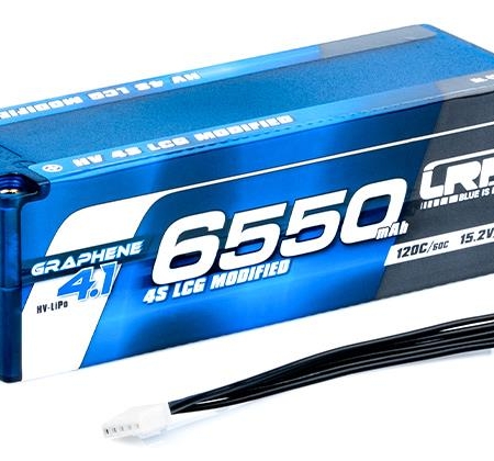 Estuche rígido LRP HV 4S LCG con grafeno 4.1 modificado, 6550 mAh, batería de litio de 15,2 V, 120 °C/60 °C