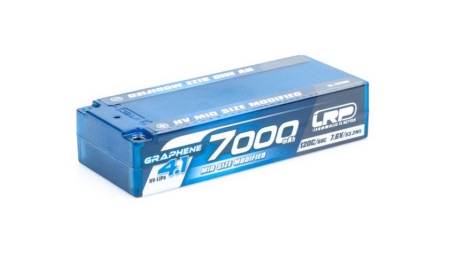 Batería LRP HV de tamaño mediano modificada con grafeno 4.1, 7000 mAh, carcasa rígida - LiPo de 7,6 V - 120 °C/60 °C
