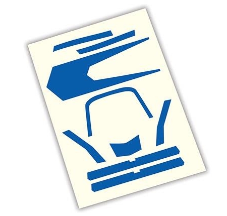 Calcomanías de alta visibilidad, azules, TRX7981