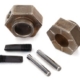 Cubos de rueda, hexagonales de 12 mm (2)/pasadores de eje corto (2) (acero) (compatible con T, TRX8269)