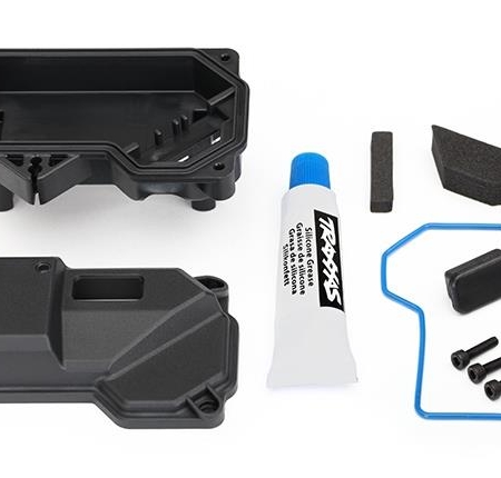 Caja, receptor (sellada) (montaje del servo de dirección)/cubierta del receptor, TRX8324