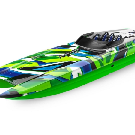 Catamarán de carreras Traxxas DCB M41 TQi TSM, VERDE/AZUL