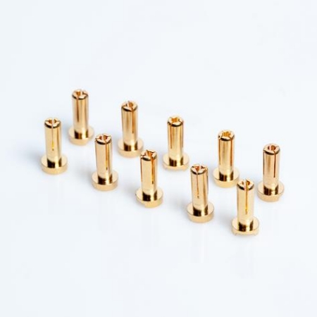 CONECTORES DORADOS 4MM - WORKSTEAM - LARGO 14MM (10 UDS.)