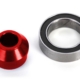 Adaptador de cojinete, aluminio 6061-T6 (anodizado rojo) (1)/ cojinete de bolas de 10 x 15 x 4 mm (sellado con caucho negro) (1) (para eje deslizante)