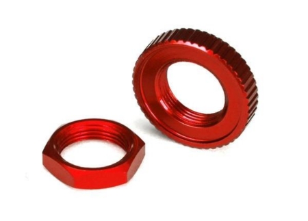 Tuercas de protección del servo, aluminio, anodizado rojo (hexagonal (1) dentada, TRX8345R