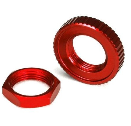 Tuercas de protección del servo, aluminio, anodizado rojo (hexagonal (1) dentada, TRX8345R