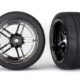 Neumáticos y ruedas, ensamblados, pegados (cromado negro de radios divididos, TRX8374