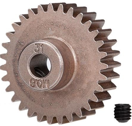 Engranaje, piñón de 31 dientes (32 p) (acero)/tornillo de fijación